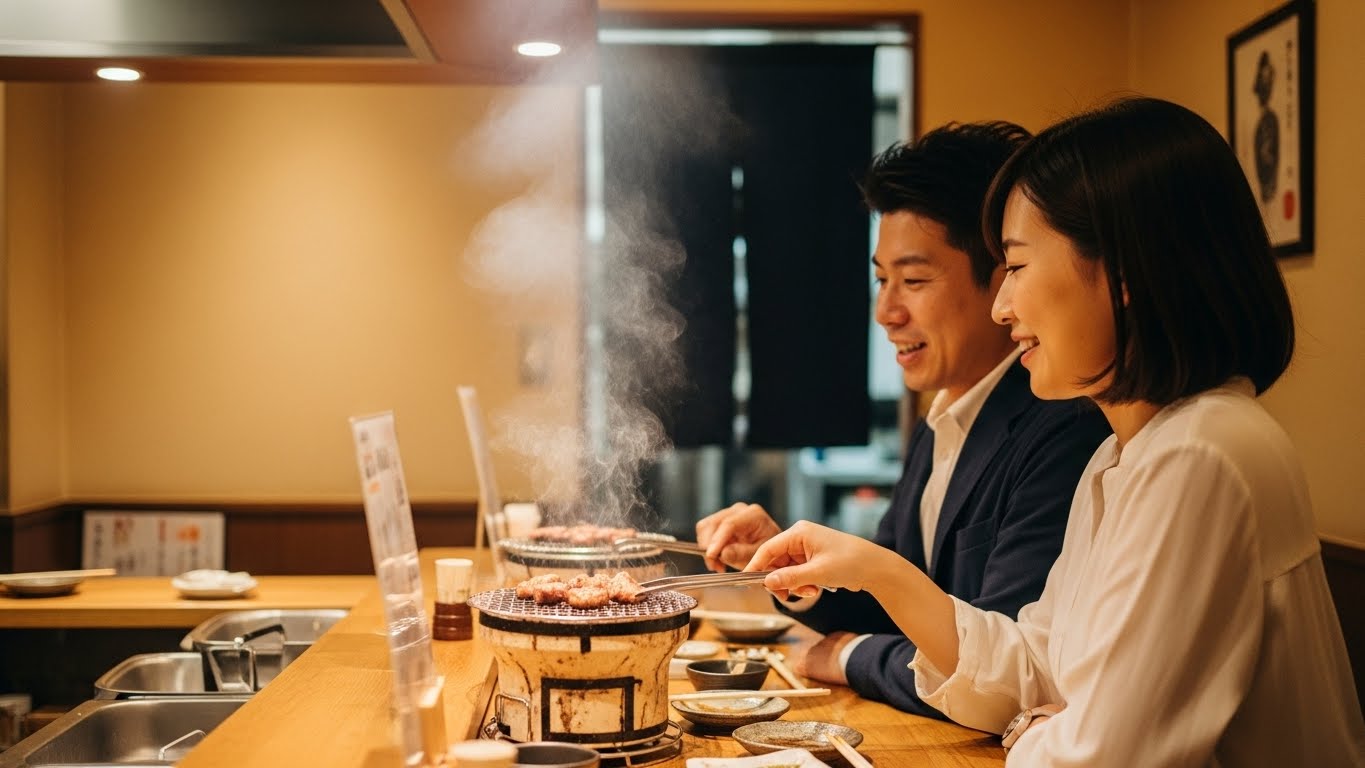 名古屋の二人の距離を縮める！元大関琴光喜がいる炭火焼肉でカップルがカウンターを使うメリット