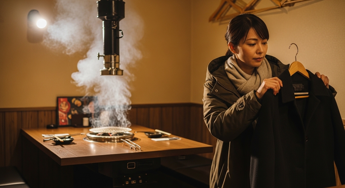 名古屋の冬の焼肉事情。炭火焼肉の後の匂いを大切な上着に残さないための注意点